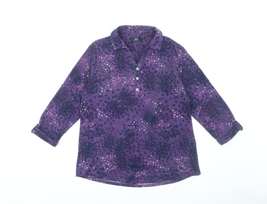 Isle Essentials Women's Purple Floral Blouse Size 12