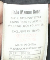 JoJo Maman Bébé Women's Black Mid-Length Coat Size 12