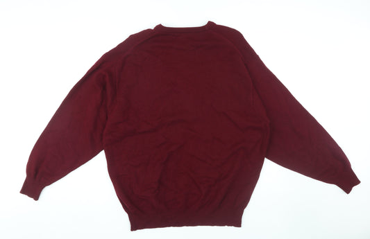 Lyle & Scott Men's Red Wool Pullover Jumper L