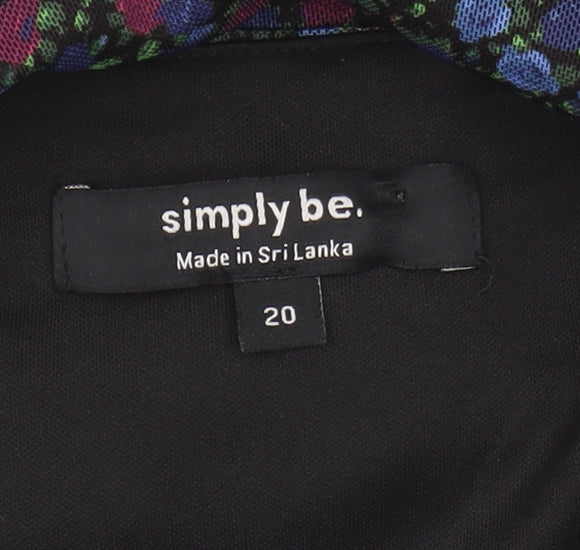 Womens UK Size 20 Simply Be Multicoloured Basic Blouse