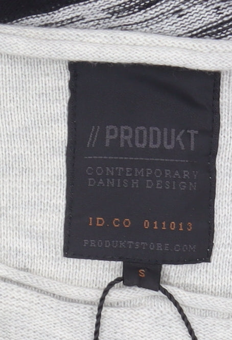 PRODUKT Men's Black Striped Cotton Pullover, S, Casual Wear