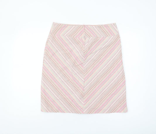 Next Women's Multicoloured Striped Pencil Skirt, Size 14