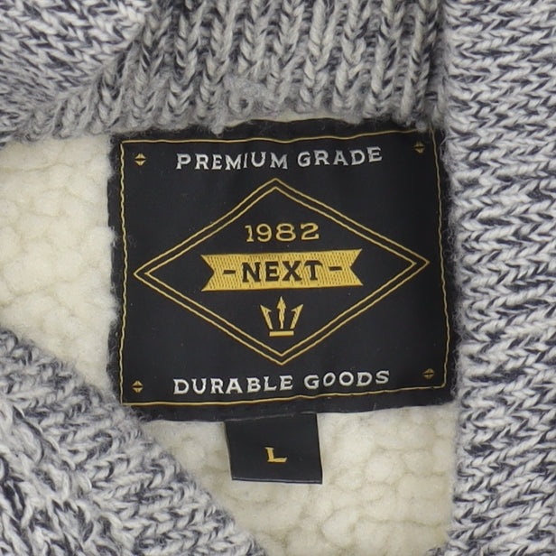 NEXT Men's Grey Hooded Full Zip Jumper, Size L