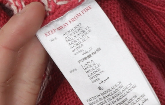 Womens UK Size L Topshop Red Pullover Jumper