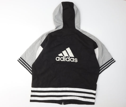 Adidas Men's Black Full Zip Hoodie, Size M