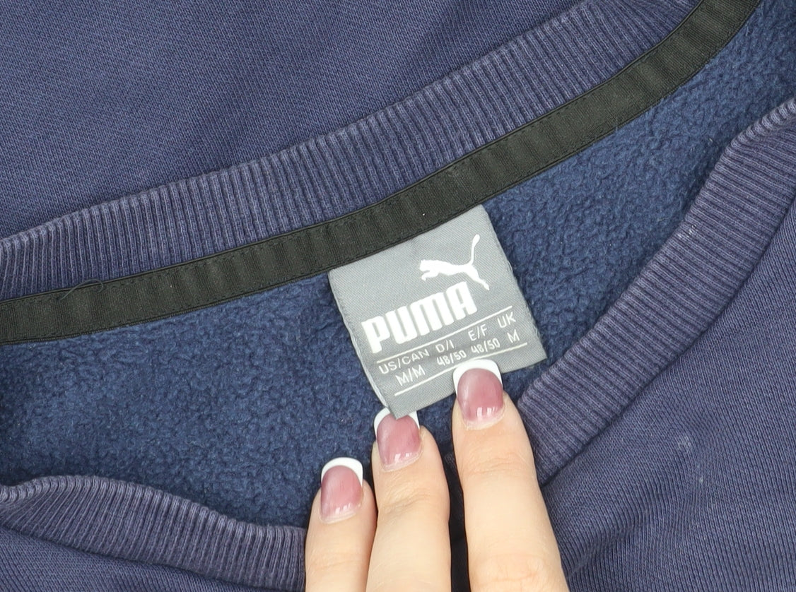 Mens UK Size M PUMA Blue Pullover Sweatshirt