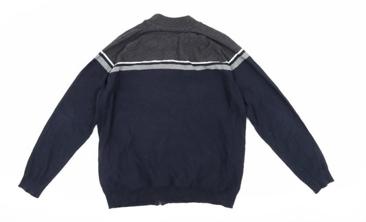 Mens UK Size 2XL Dissident Blue Bomber Jacket
