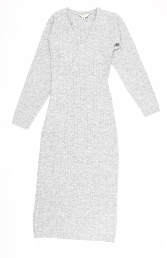 Additional front view of Miss Selfridge Women's Grey Sheath Midi Dress XS