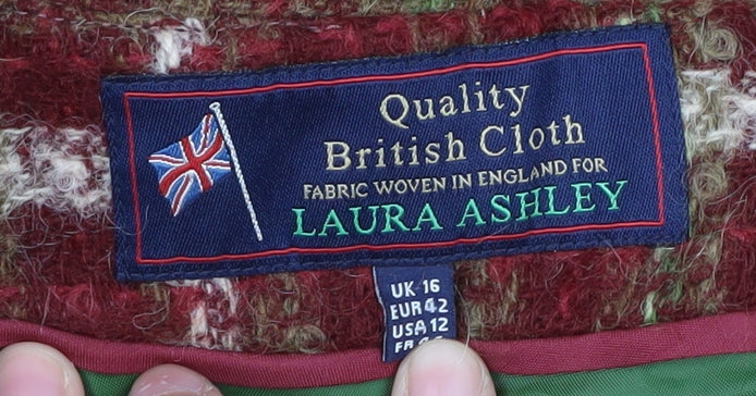 Laura Ashley Women's Plaid Wool Pencil Skirt Size 16