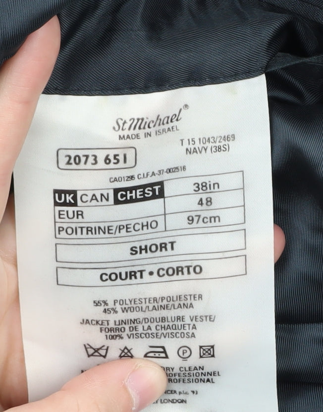 Mens UK Size 38 Marks and Spencer Regular Black Suit Jacket
