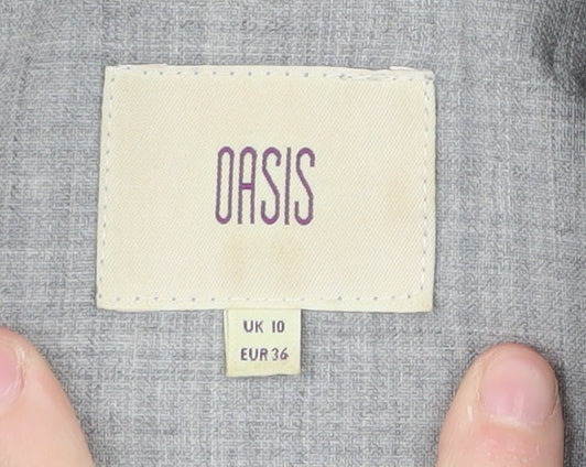 Oasis Women's Grey Check Suit Jacket Size 10