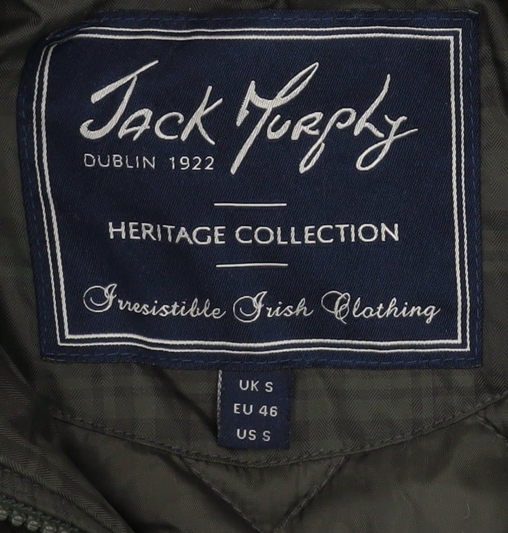 Mens UK Size S Jack Murphy Green Quilted Coat