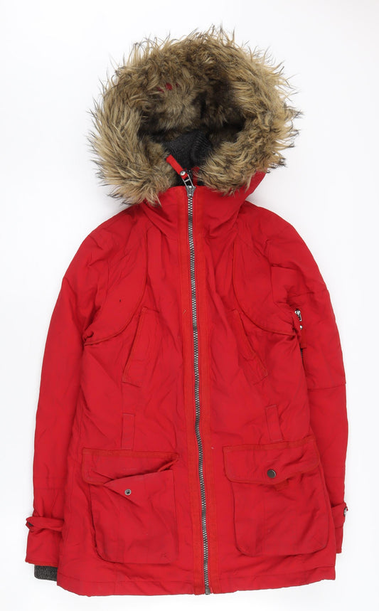 Womens UK Size 10 NEXT Red Parka Coat