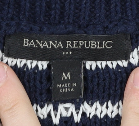 Banana Republic Women's Blue Striped Knitted Vest M