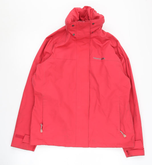 Additional front view of Trespass unisex red waterproof rain jacket m