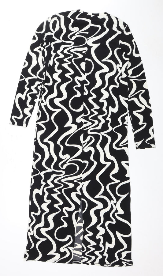 New Look Women's Black Geometric Dress S