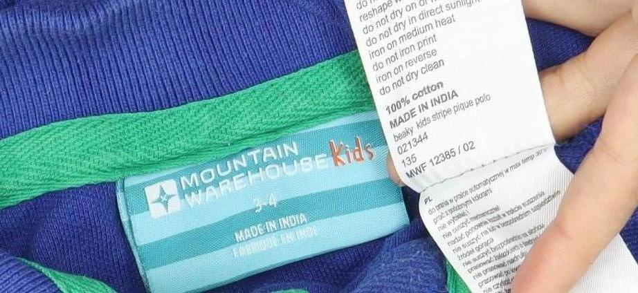 Mountain Warehouse Boys Blue Polo T-Shirt, Size 4Y, Short Sleeve