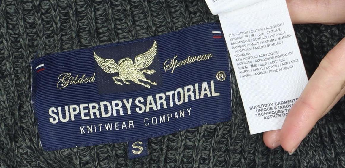 Superdry Men's Green Pullover Jumper, Size S