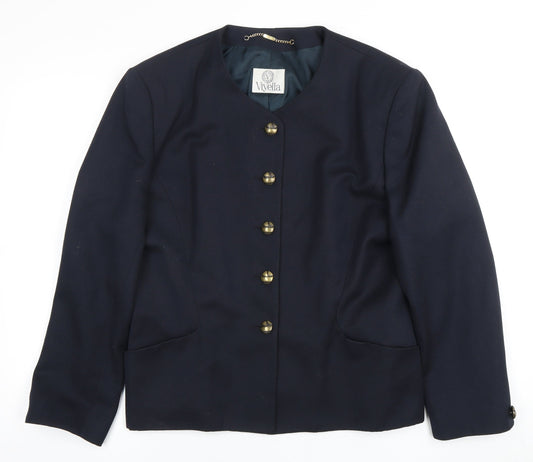 Womens UK Size 16 Viyella Regular Blue Suit Jacket