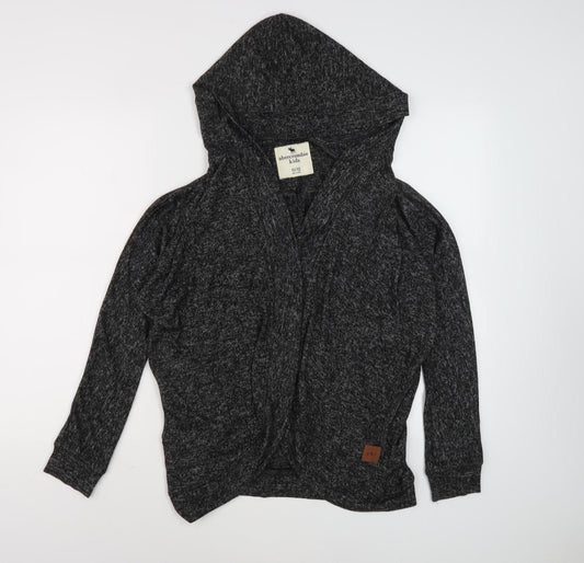 Abercrombie & Fitch Kids Girls Black Hooded Cardigan 11-12 Years