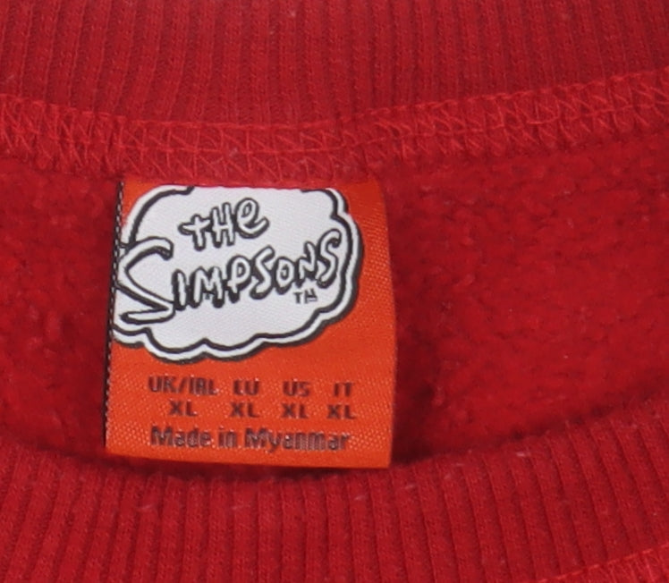The Simpsons Men's Red XL Christmas Sweatshirt