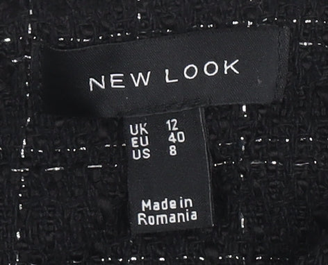 New Look Women’s Black Cropped Check Jacket UK 12