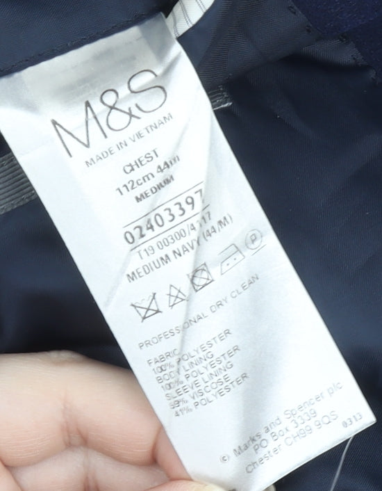 Mens UK Size 44 Marks and Spencer Regular Blue Suit Jacket