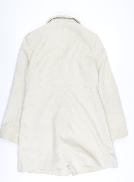 Womens UK Size 12 New Look Ivory Pea Coat