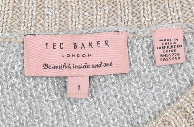 Womens UK Size S Ted Baker Beige Pullover Jumper