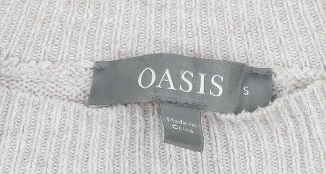 Womens UK Size S Oasis Beige Pullover Jumper