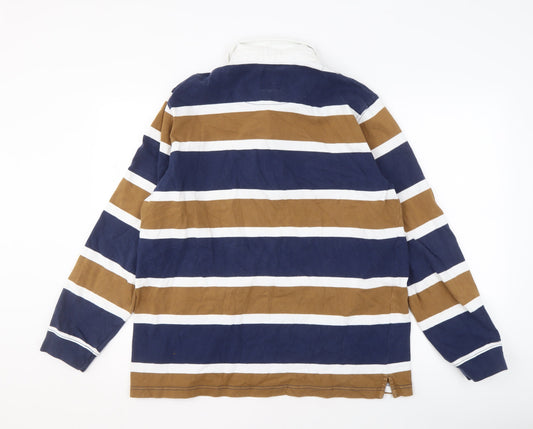 Cotton Traders Men's Multicoloured Striped Polo L