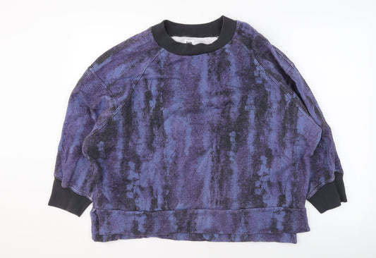 Additional front view of Kin unisex blue pullover sweatshirt l