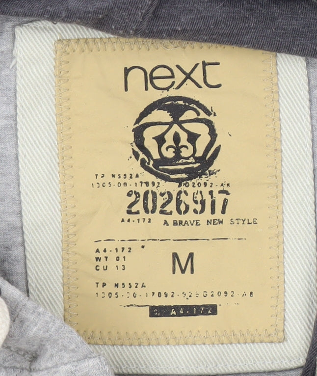 Mens UK Size M NEXT Grey Pullover Hoodie