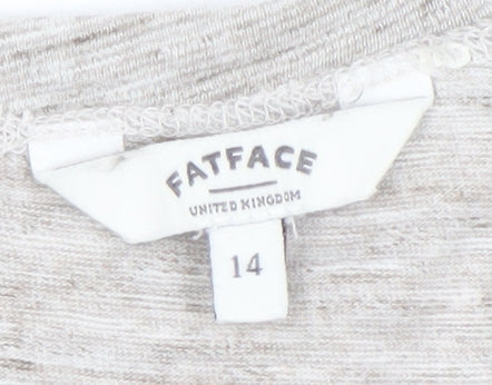 FatFace Women's Grey Button-Up Top Size 14