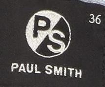 Close-up detail of Paul Smith unisex blue straight jeans, size 36