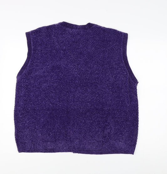 Womens UK Size XL Honor Millburn Purple Vest Jumper