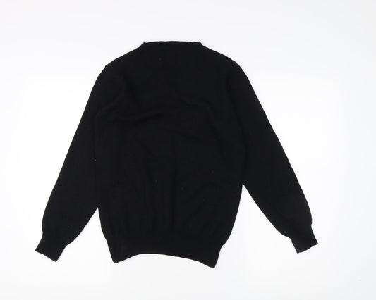 Jasper Conran Men's Black Wool V–Neck Jumper, Size S