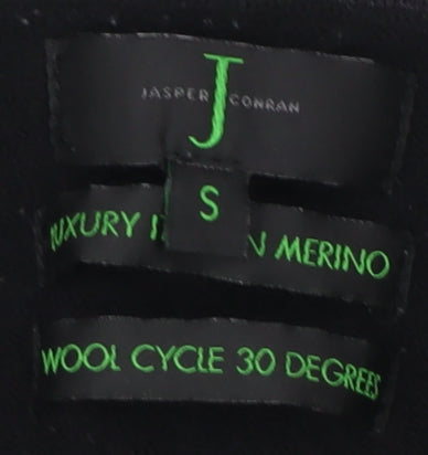 Jasper Conran Men's Black Wool V–Neck Jumper, Size S