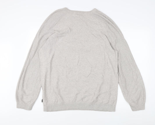 Jack & Jones Men's Grey Cotton Pullover Jumper XL