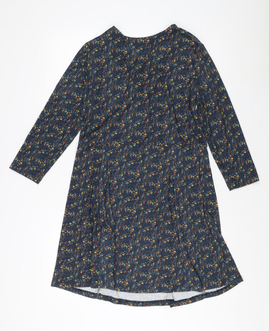 Springfield Women's Blue Floral Long Sleeve Dress