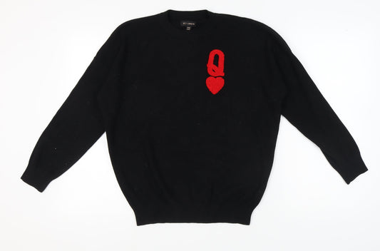 Womens UK Size M/L QED London Black Pullover Jumper