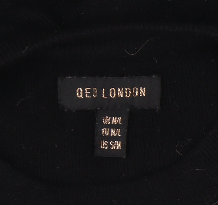 Womens UK Size M/L QED London Black Pullover Jumper