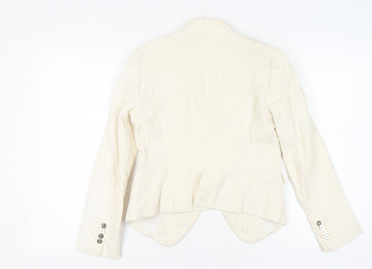 Zara Women Ivory Blazer, Size 12, Notch Lapel
