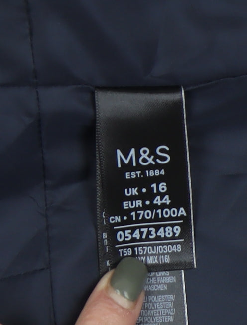 Marks and Spencer Women's Black Pinstripe Blazer UK 16