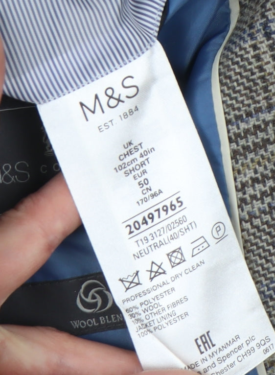 Mens UK Size 40 Marks and Spencer Grey Suit Jacket