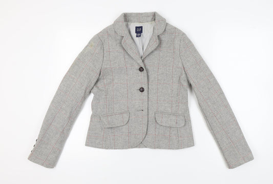 Gap Women's Grey Tweed Blazer, Size 10, Classic Fit