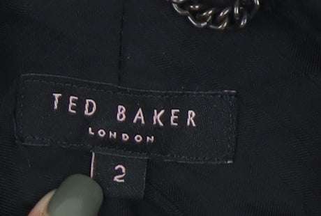 Ted Baker Women's Black Pinstripe Blazer Size 2