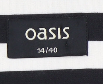 Oasis Women’s Black Striped Blazer, Size 14