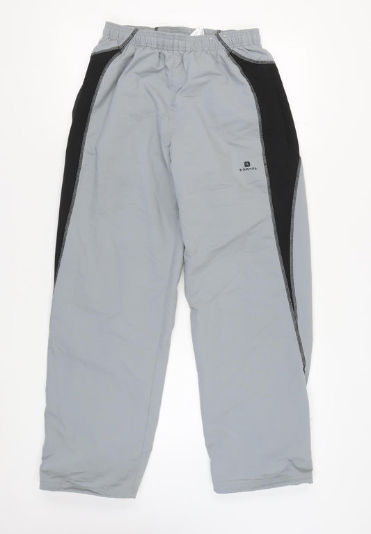 Mens UK Size M DOMYOS Regular Fit Track Pants Grey Trousers