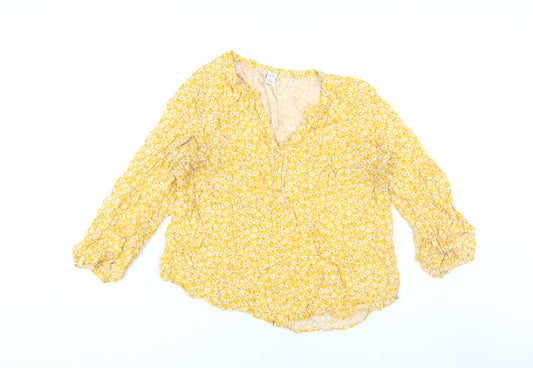 Womens UK Size XL Old Navy Yellow Basic Blouse